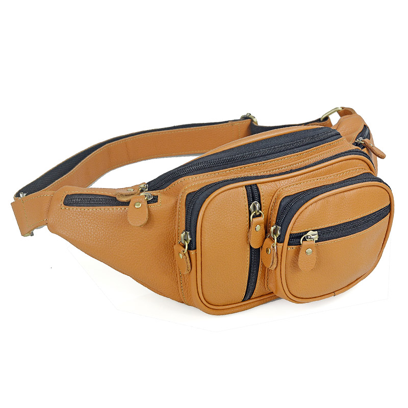 Travel Accessories Leather - Men Genuine Leather Waist Packs Male