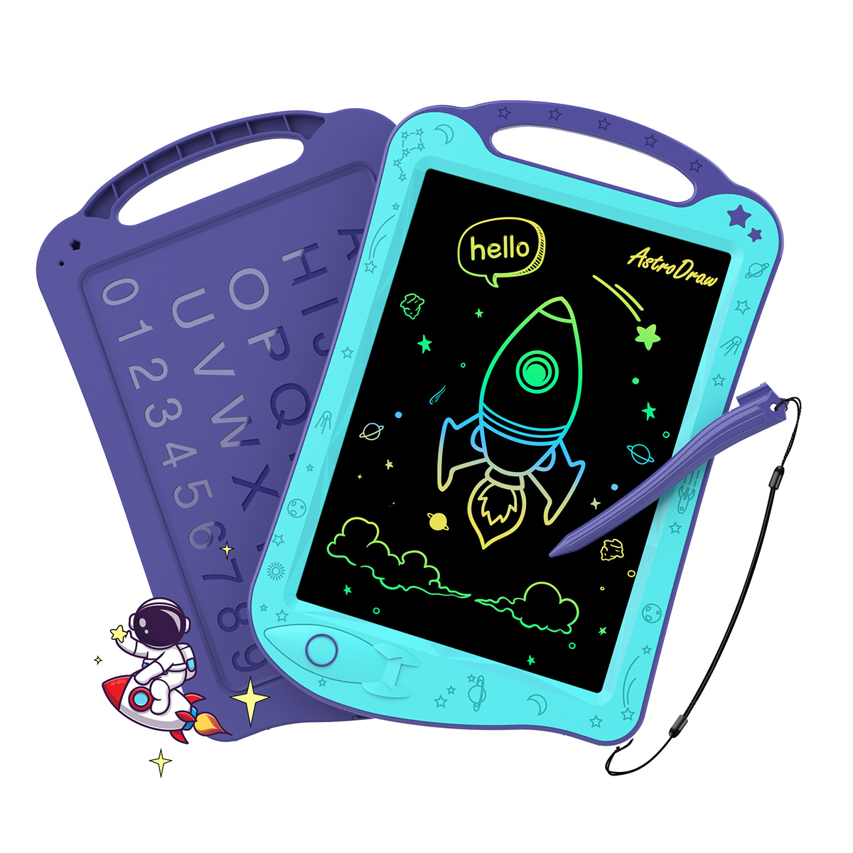 Travel Accessories For Toddlers - AstroDraw Colored Drawing Tablet for Kids