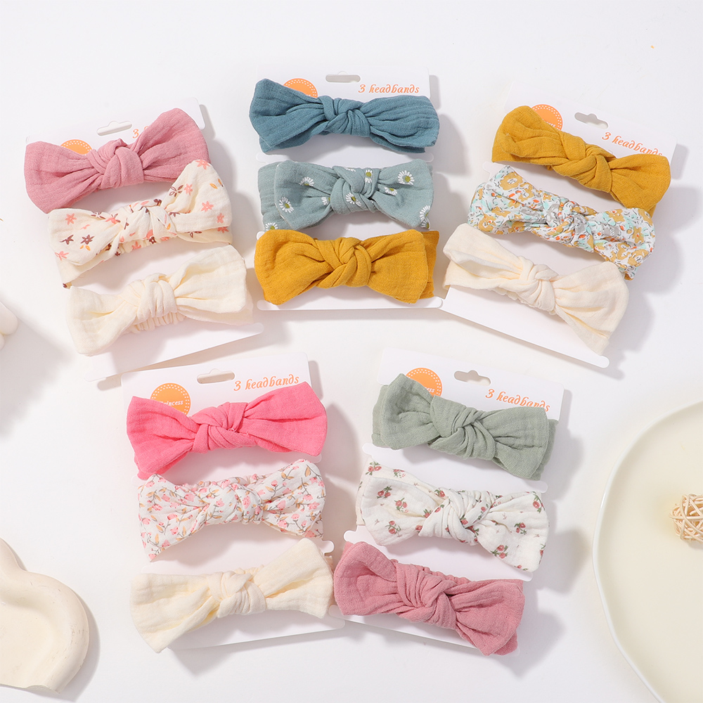 Travel Accessories With Toddler - 3Pcs/Set Soft Elastic Bows Headband for