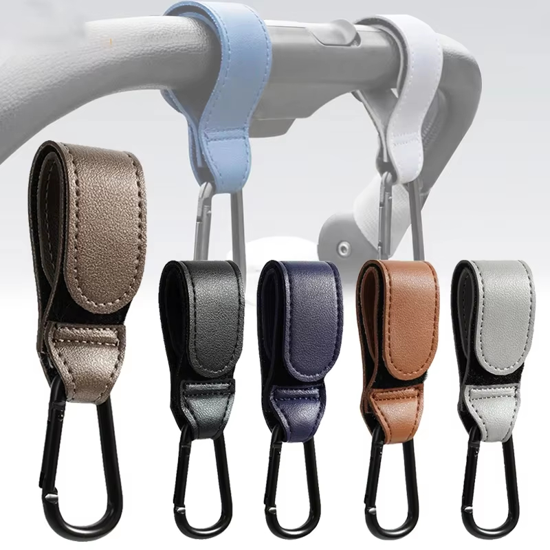Travel Accessories For 3 Year Old - 2Pcs Leather Cart Hooks Baby Stroller