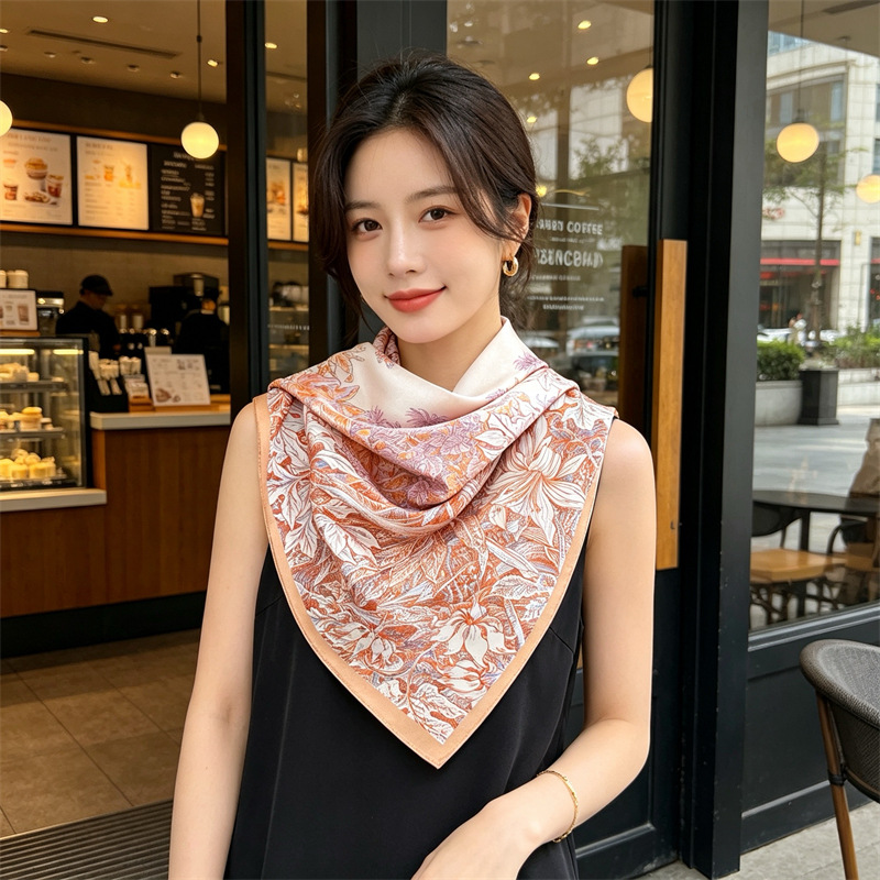 Travel Accessories Gifts For Women - Soft Silk Scarf Women Square Bandanas