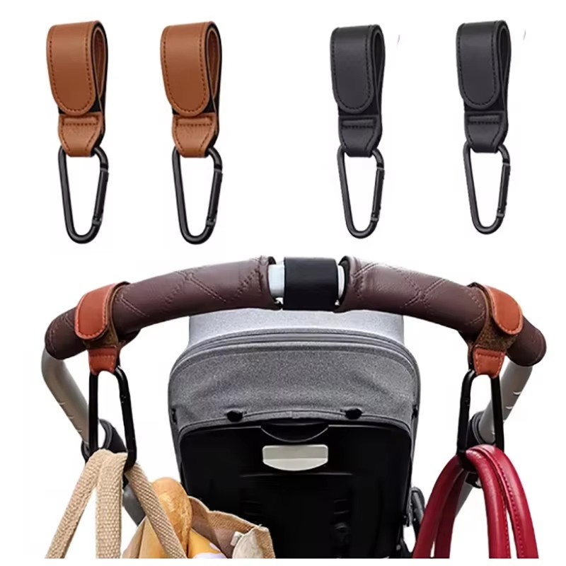 Travel Accessories For 1 Year Old - Baby Stroller Hook Fashion PU Leather
