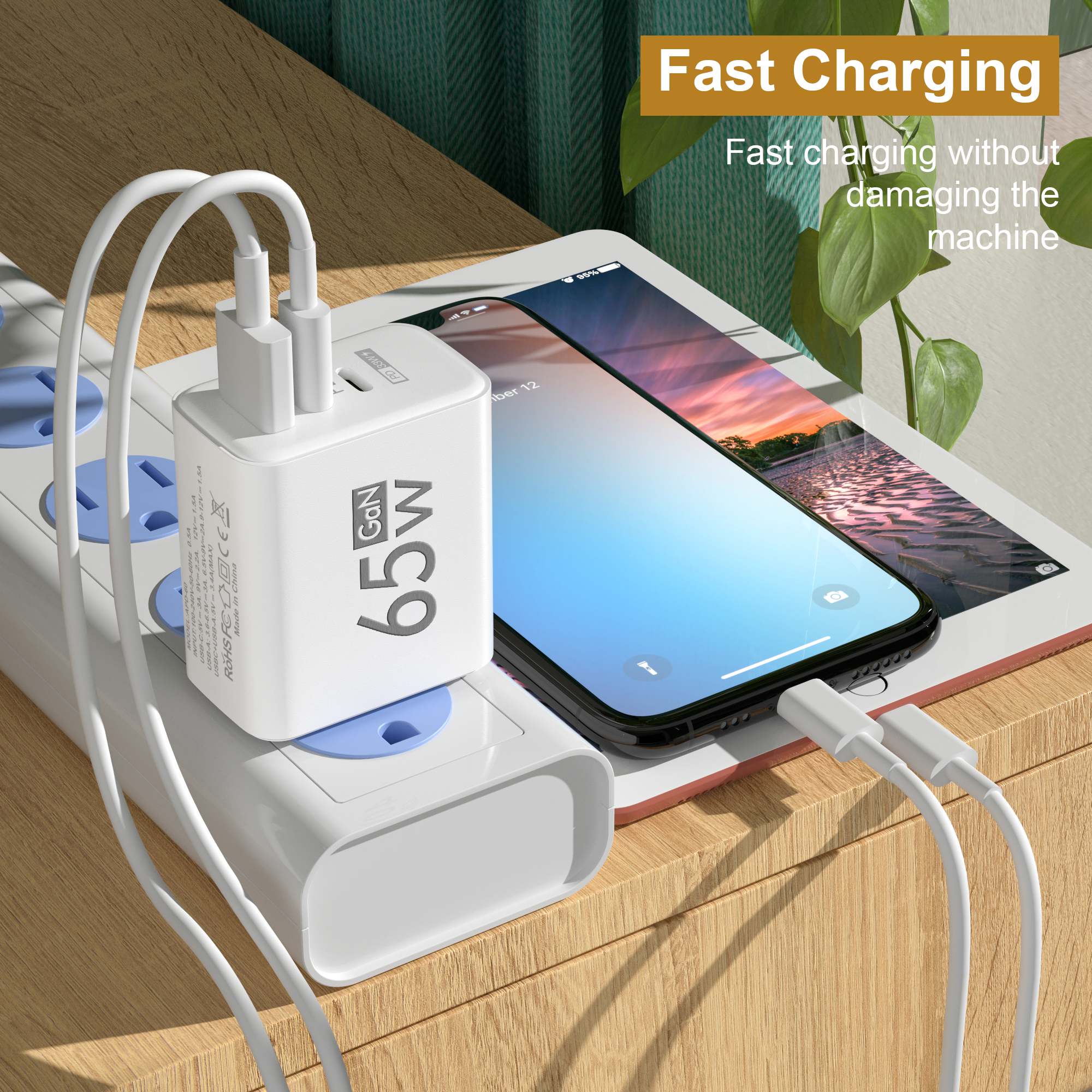 65W GaN USB C Wall Charger 3-P - огляд і ціна Travel Accessories Iphone