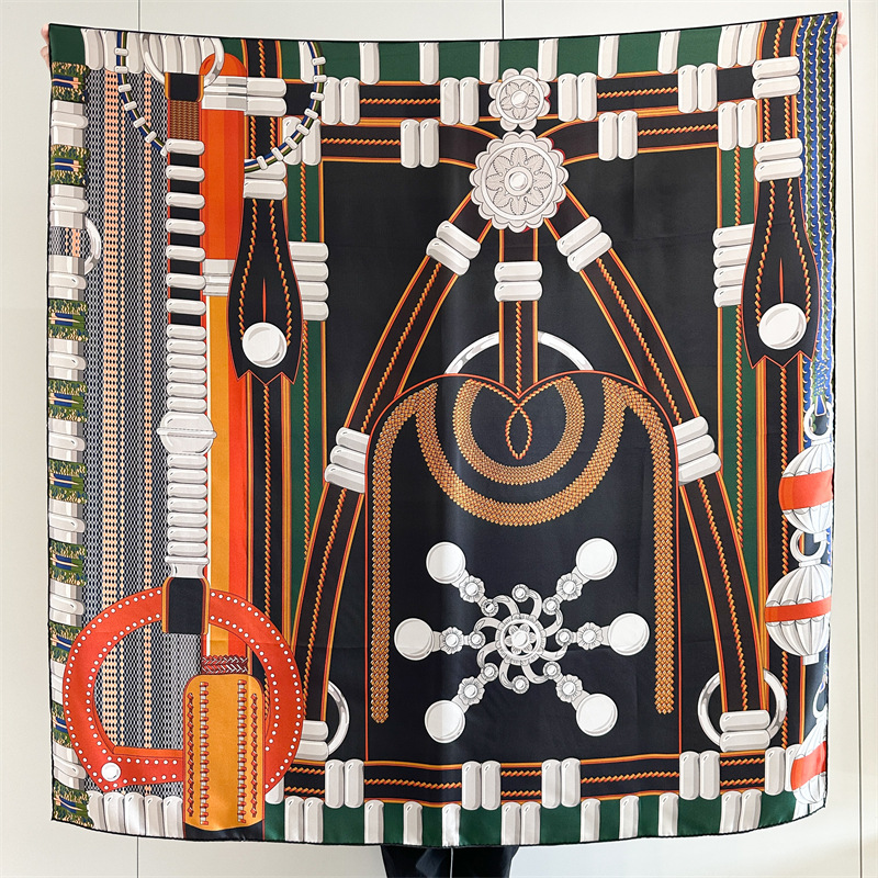 Saddle Print Silk Scarf Luxury - огляд і ціна Travel Accessories Neck