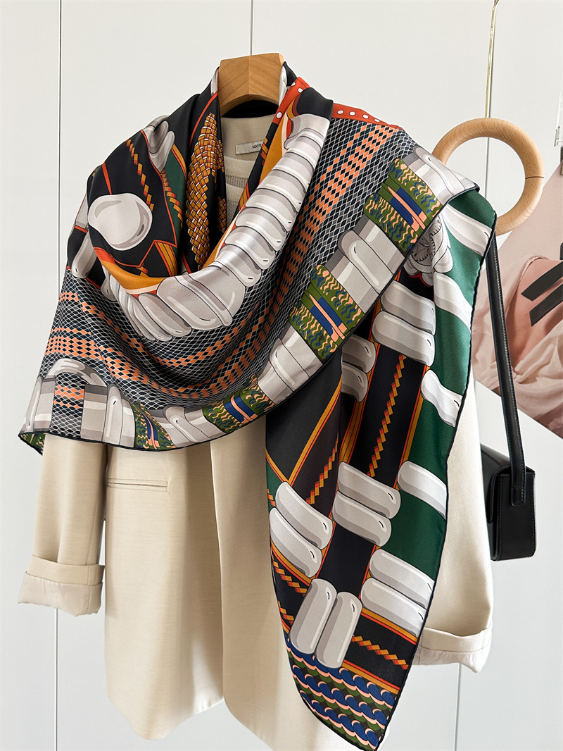 Saddle Print Silk Scarf Luxury - огляд і ціна Travel Accessories Neck