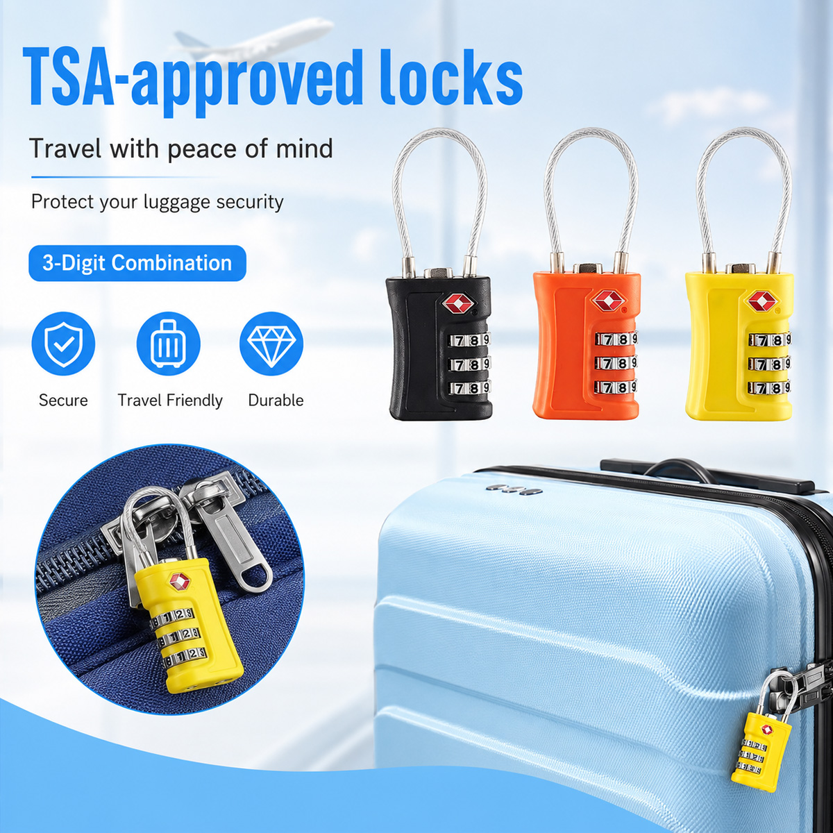 TSA Approved Luggage Lock 3 Di - огляд і ціна Travel Accessories Electronics