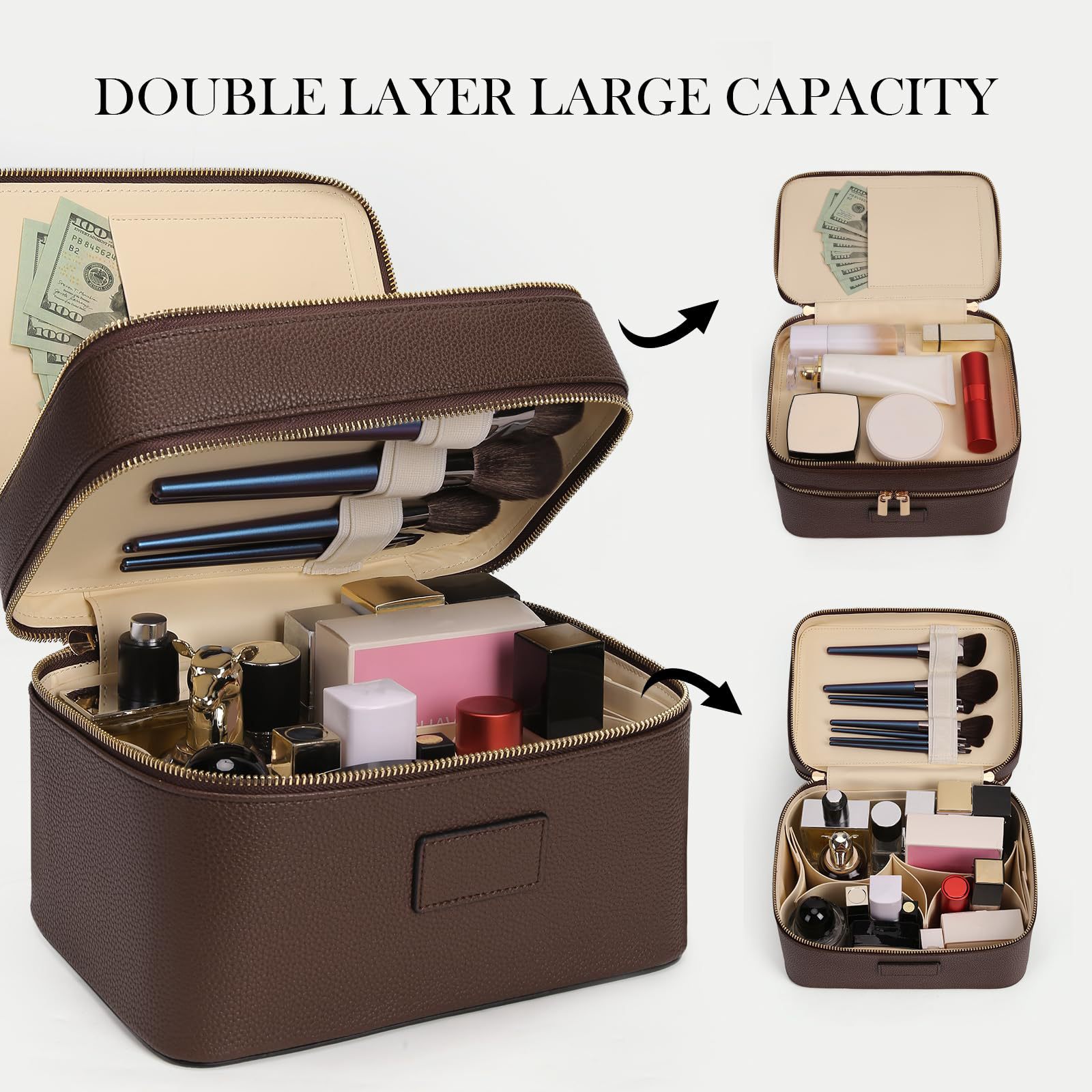 Large Capacity Double-layer Lu - огляд і ціна Travel Accessories Leather