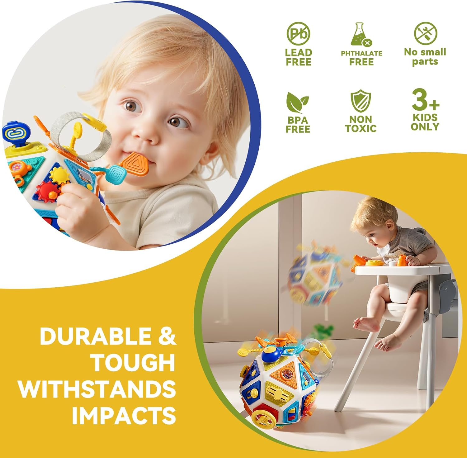 Baby Busy Board Activity Cube  - огляд і ціна Travel Accessories For Toddlers
