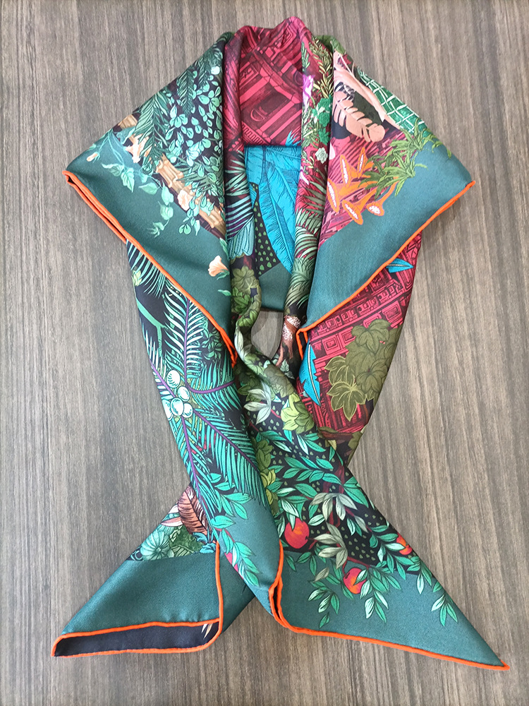 Silk Scarf 90CM Women Hand Rol - огляд і ціна Travel Accessories Neck