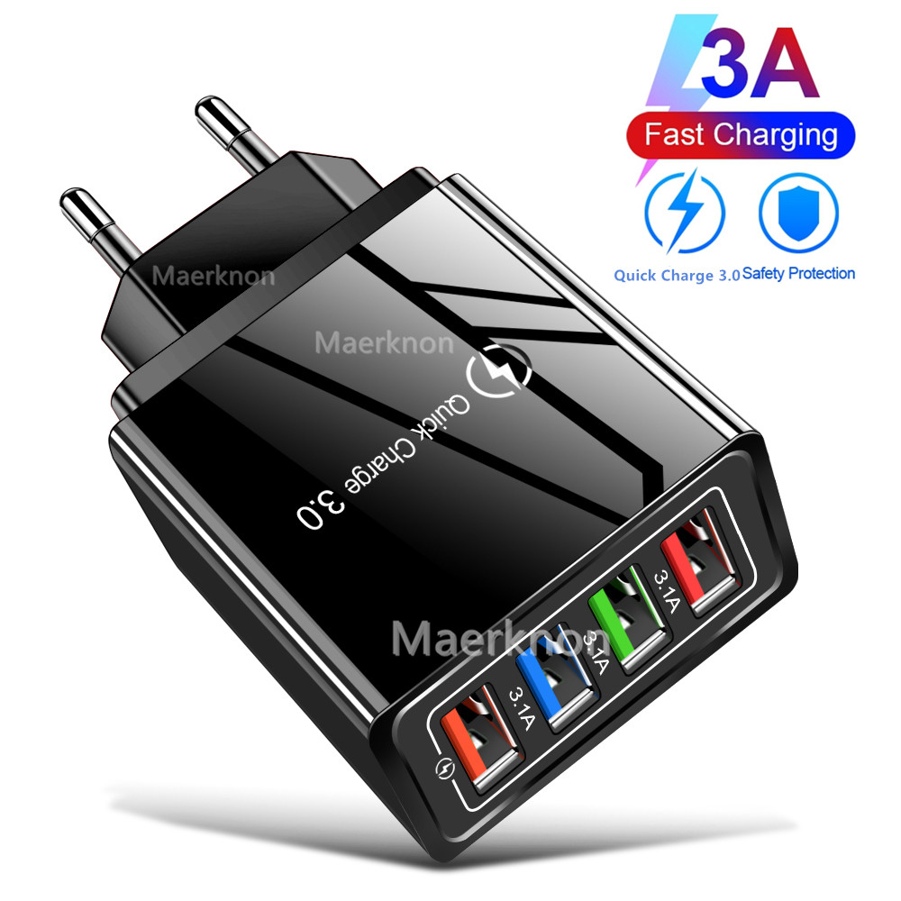 4 USB Fast Charging Head EU/US - огляд і ціна Travel Accessories Iphone